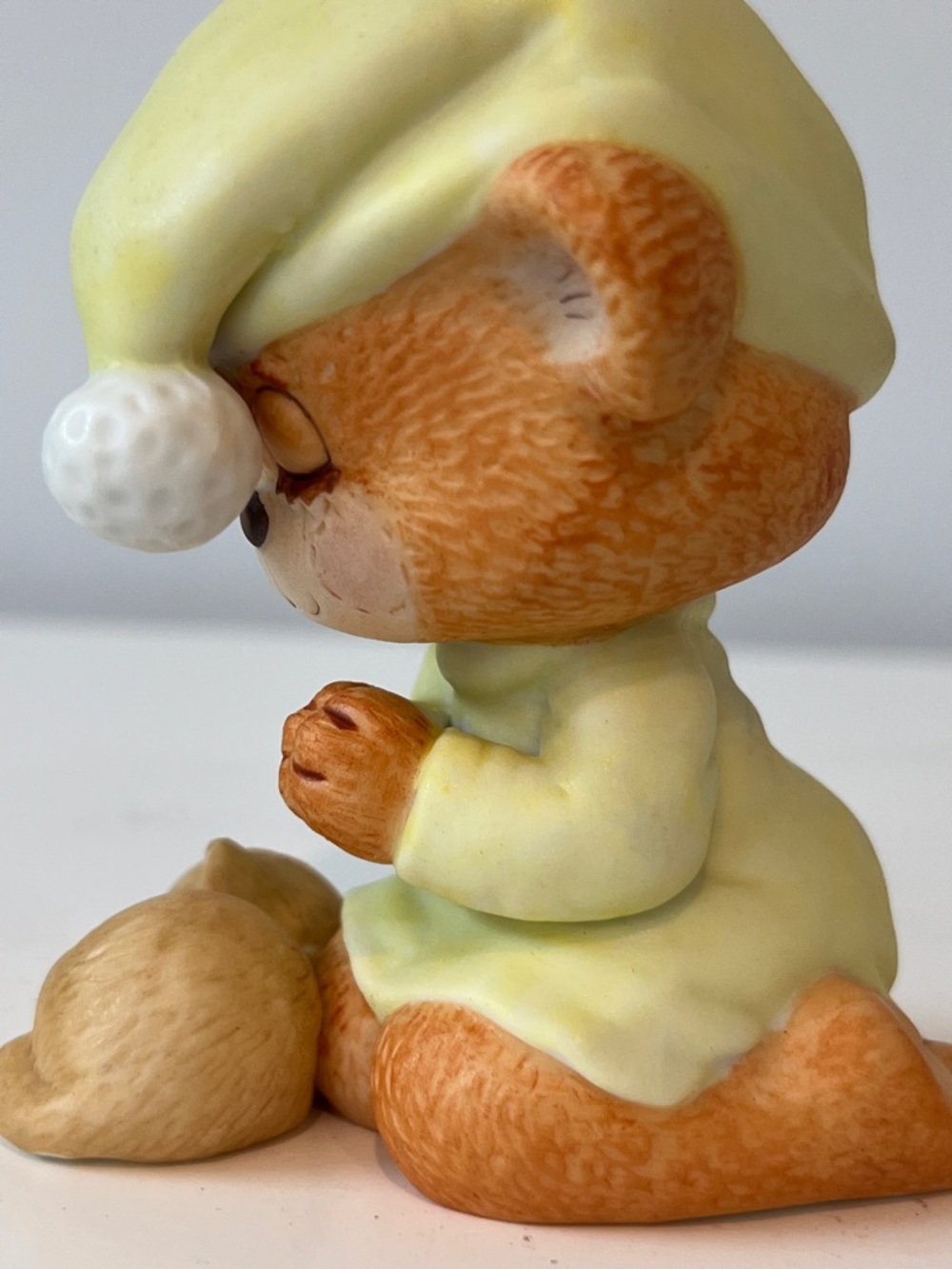 Enesco Ceramic sleepytime Bear w/ kitten. 1985 - Picture 4 of 7